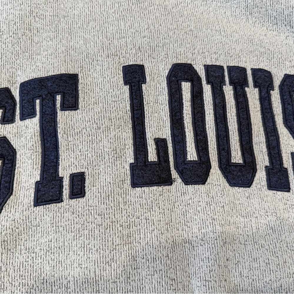 New York Popular St Louis Sweatshirt Monogram Sleeve Sz M Rn 100289 - Picture 2 of 5